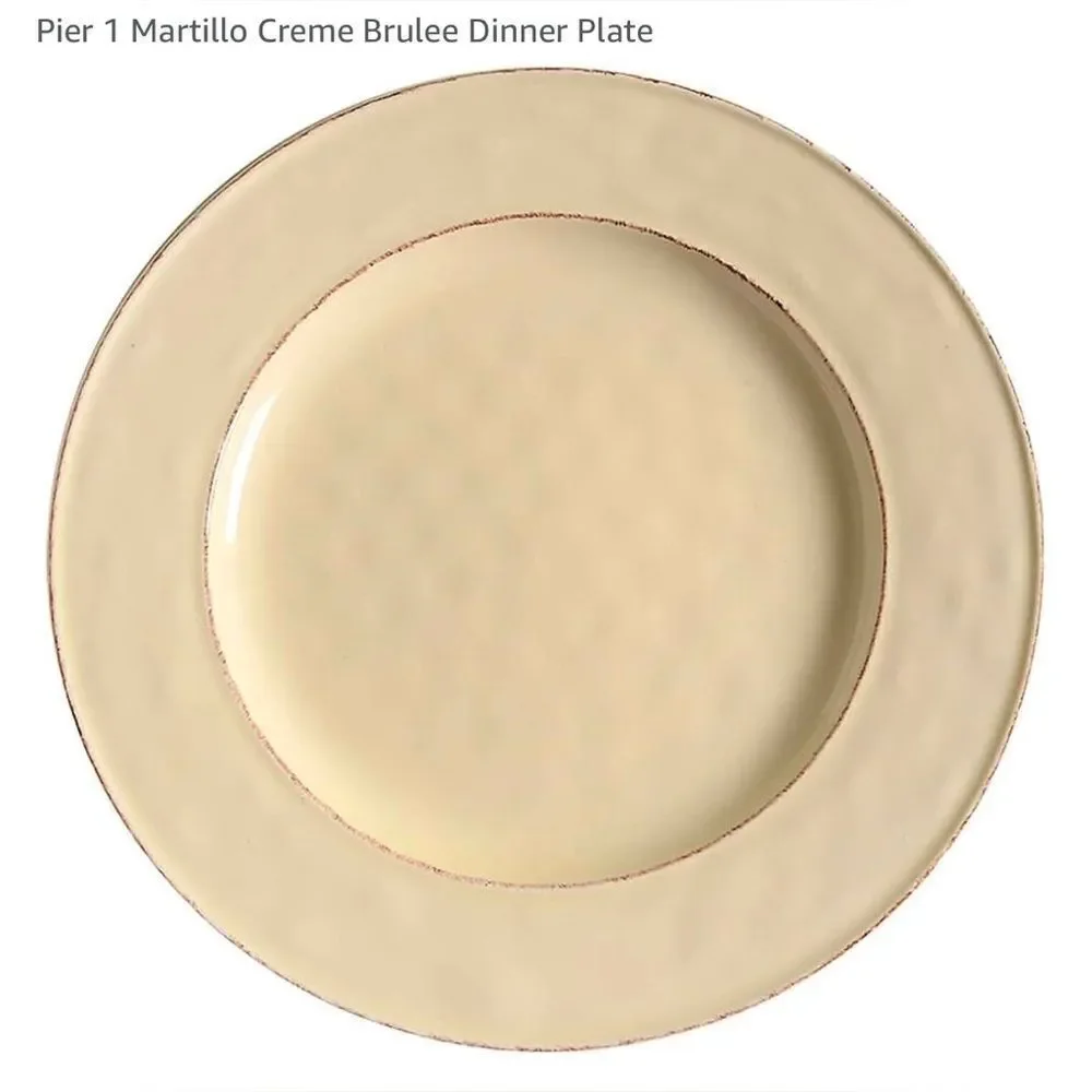 Martillo Pier 1 Imports Martillo Creme Brulee SET OF 2 DINNER Plates Hammered